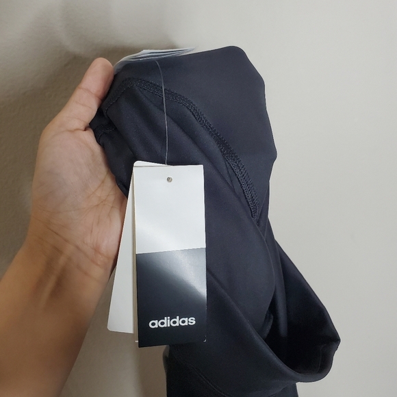 Adidas Designed 2 Move Black Color Block Graphic Logo High Rise 7/8 Leggings - Picture 10 of 12